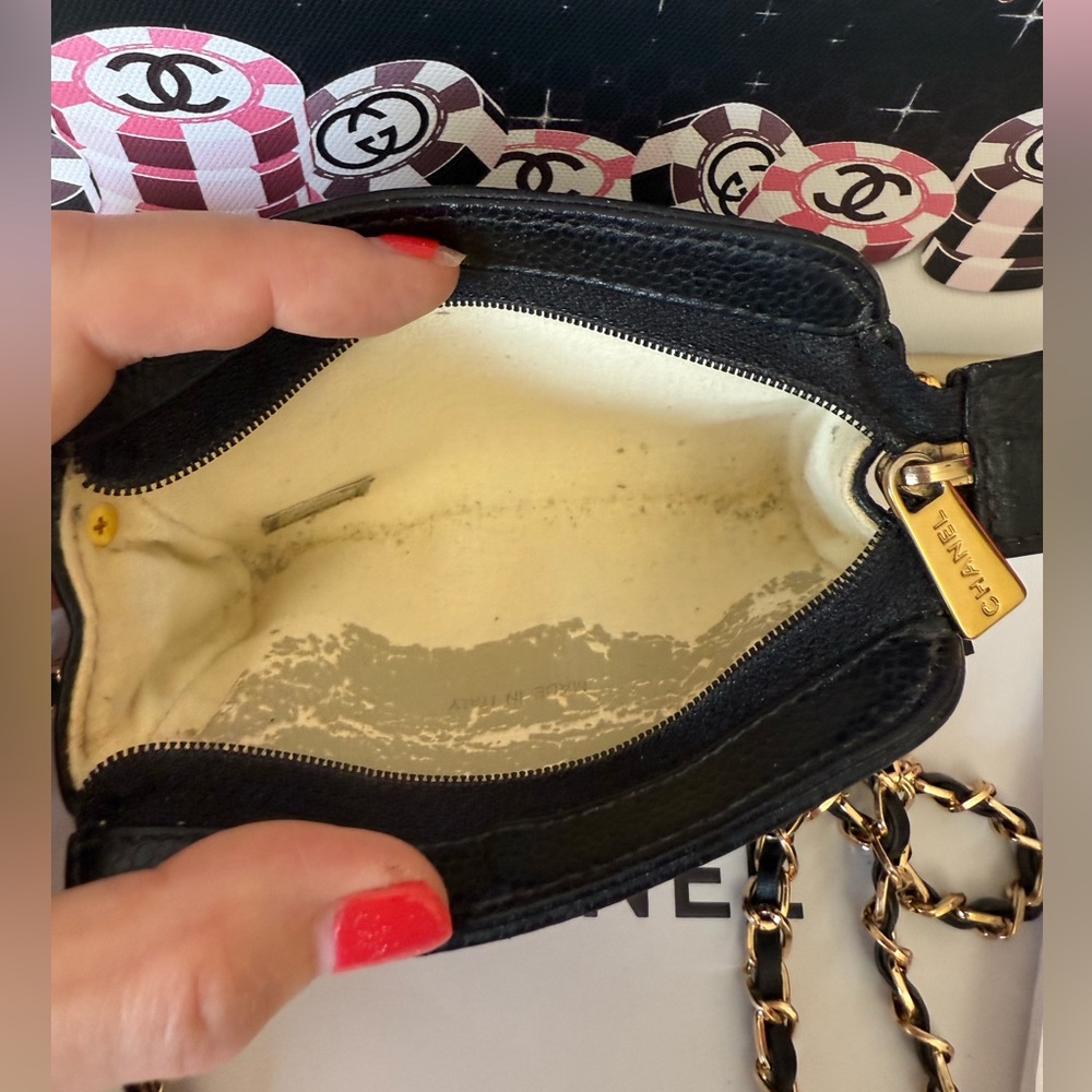 Chanel Black Caviar Leather CC Mini Pouch Bag - Picture 12 of 17